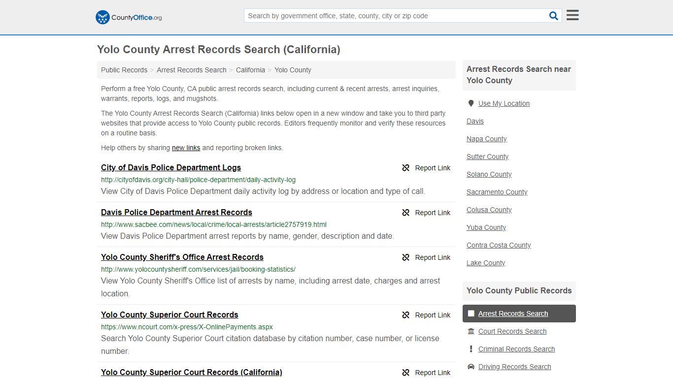 Arrest Records Search - Yolo County, CA (Arrests & Mugshots)